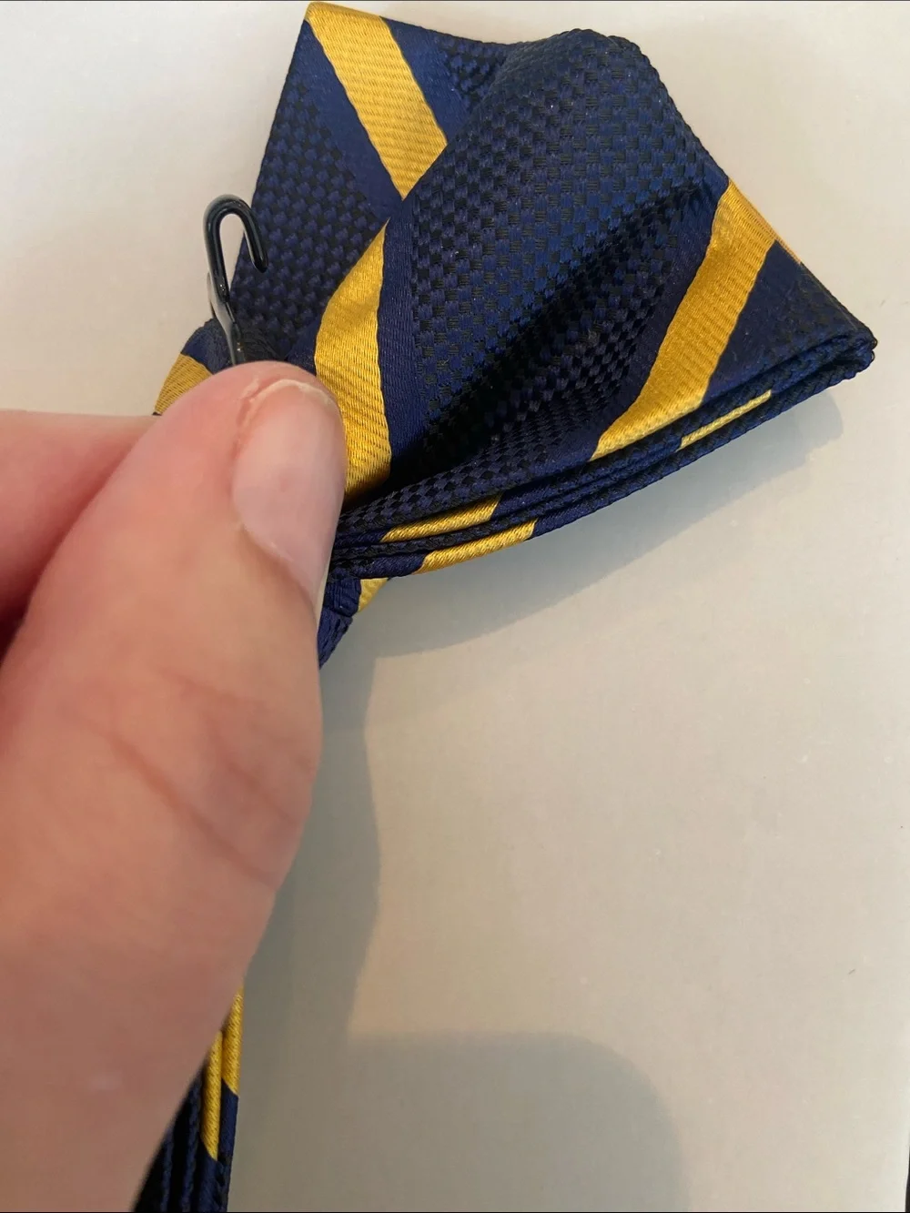NEW in box Hisdern handmade stripe formal bow tie